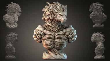 Fantasy busts Sculpture of a fantastical creature 3d model