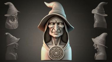 Fantasy busts Bust of a Witch 3d model