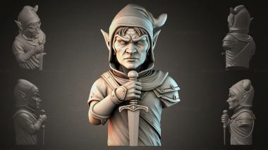 Fantasy busts Bust of an Elf in a Helmet 3d model
