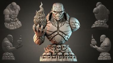 Fantasy busts Stone Golem Figurine 3d model