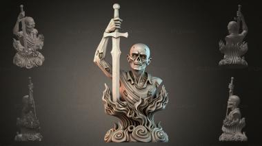 Fantasy busts Skeleton with a Sword 3d model