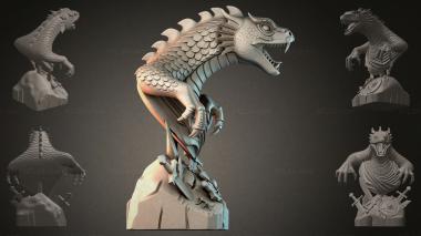 Fantasy busts Dragon on a Rock 3d model