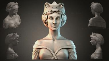 Fantasy busts Bust of a Frog Girl 3d model