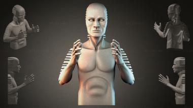 Fantasy busts Abstract bust of a man 3d model