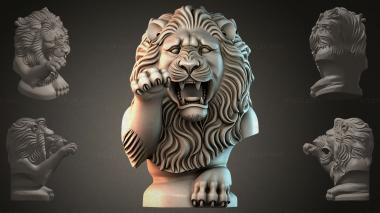 Fantasy busts Lion bust 3d model