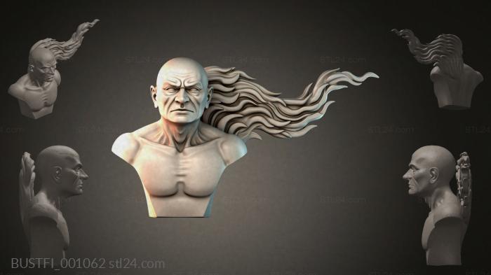 Bust of a bald man 3d STL model