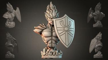 Fantasy busts Warrior with a Shield 3d model