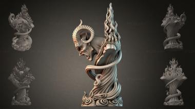 Fantasy busts Demon Horn Head 3d model