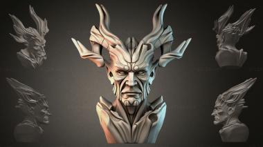 Fantasy busts Fantastic Horned Bust 3d model