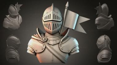 Fantasy busts Medieval knights bust 3d model