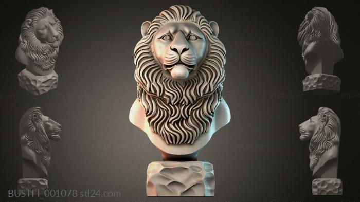 Lion bust 3d STL model