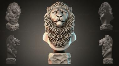 Fantasy busts Lion bust 3d model