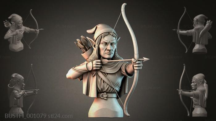 Bust of an Elf Archer 3d STL model