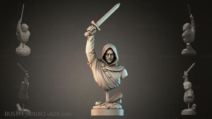 Bust of a warrior with a sword 3d STL model