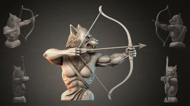 Fantasy busts Wolf Archer Figurine 3d model