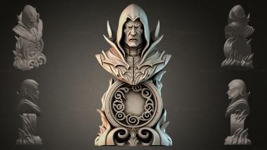 Fantasy busts Hooded bust 3d model