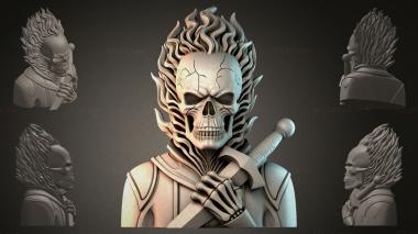 Fantasy busts Skeleton with a Sword 3d model