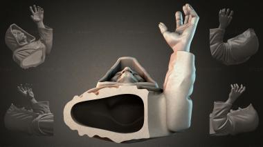 Fantasy busts Monk figurine with hand 3d model