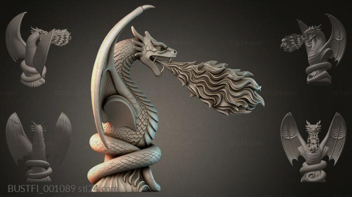 Dragon with Flames 3d STL model