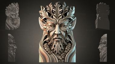Fantasy busts Bas-relief of the forest spirit 3d model
