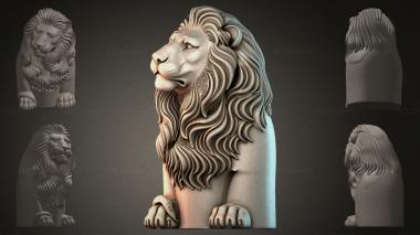 Fantasy busts Lion decorative statue 3d model