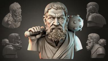 Fantasy busts Bust of an ancient warrior 3d model