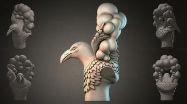Fantasy busts Bird figure with feathers 3d model