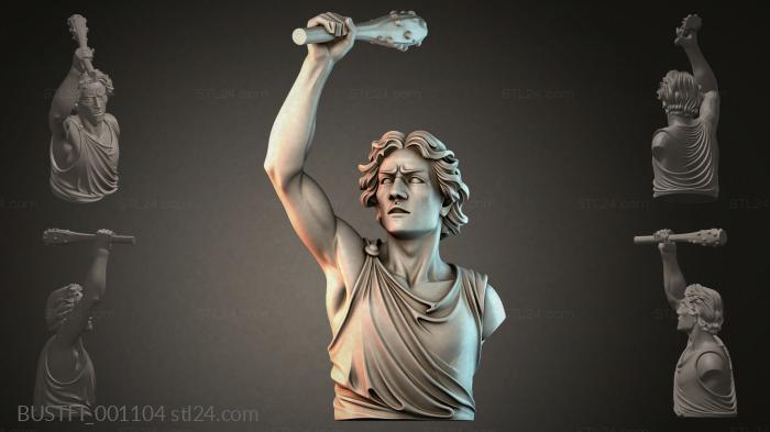 Antique bust with a baton 3d STL model