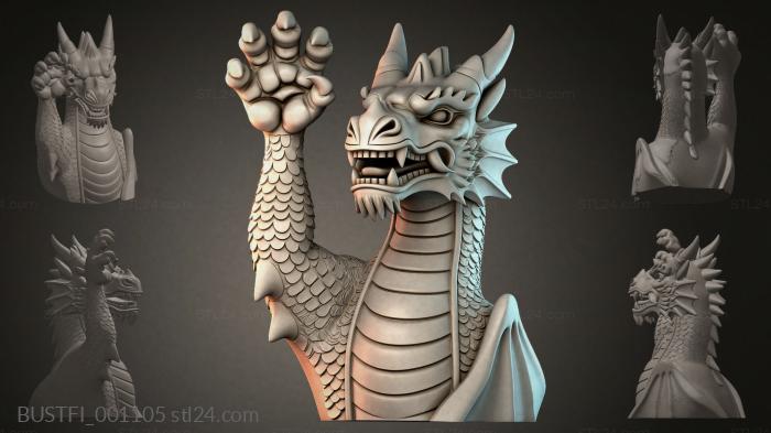 Dragon with a raised paw 3d STL model