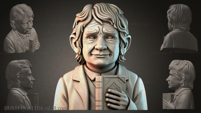 Bust of a man with a book 3d STL model