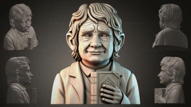 Fantasy busts Bust of a man with a book 3d model