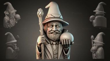 Fantasy busts Wizard with a Staff 3d model