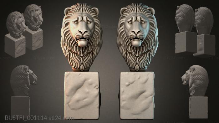 Lions head bas-relief 3d STL model