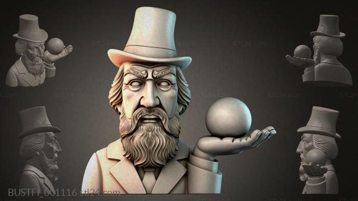 Bust of a magician with a ball 3d STL model
