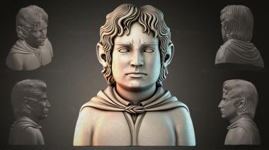 Fantasy busts Bust of a young man 3d model