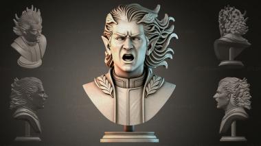 Fantasy busts Elf bust 3d model