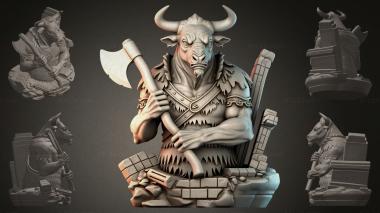 Fantasy busts Bull with an Axe 3d model