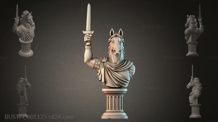 Bust of a horse with a sword 3d STL model