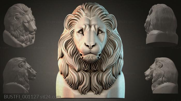 Fantasy busts (Lion bas-relief, BUSTFI_001127) 3D models for cnc