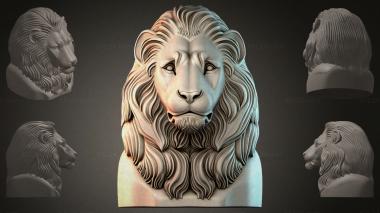 Fantasy busts Lion bas-relief 3d model