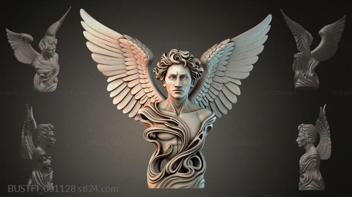 Winged bust of an angel 3d STL model