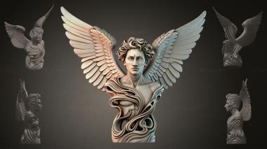 Fantasy busts Winged bust of an angel 3d model