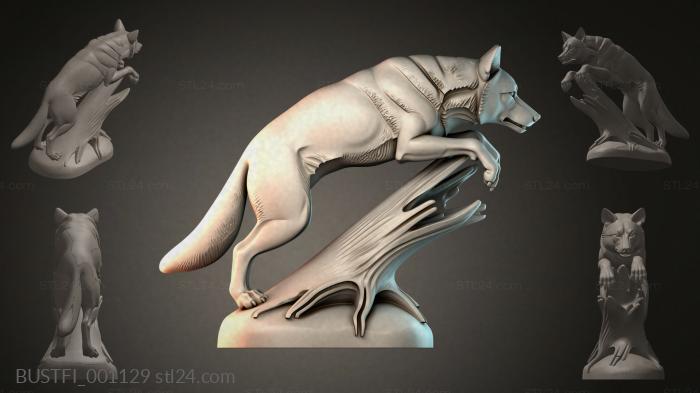 Wolf on a Branch 3d STL model