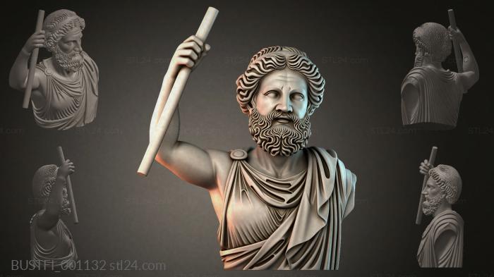 Bust of an ancient Greek warrior 3d STL model