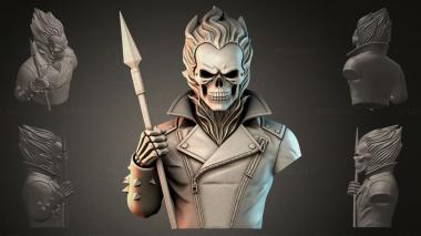 Fantasy busts Skeleton with a Spear 3d model