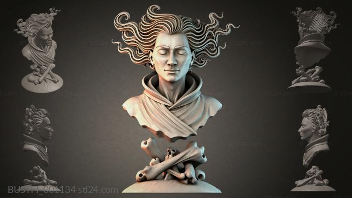 Bust of a woman with skulls 3d STL model
