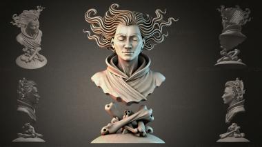 Fantasy busts Bust of a woman with skulls 3d model