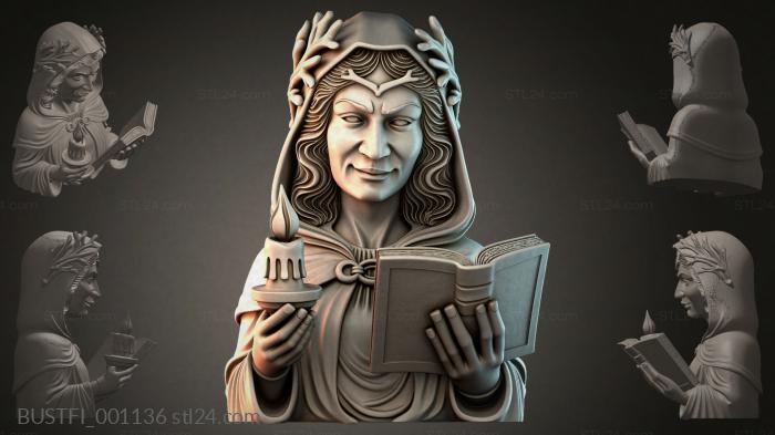 Sculpture of a girl reading 3d STL model