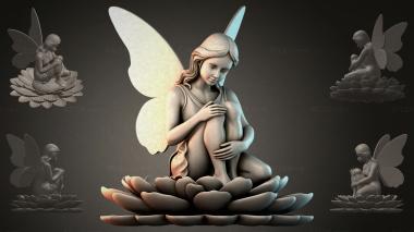 Fantasy busts Fairy on a Flower 3d model