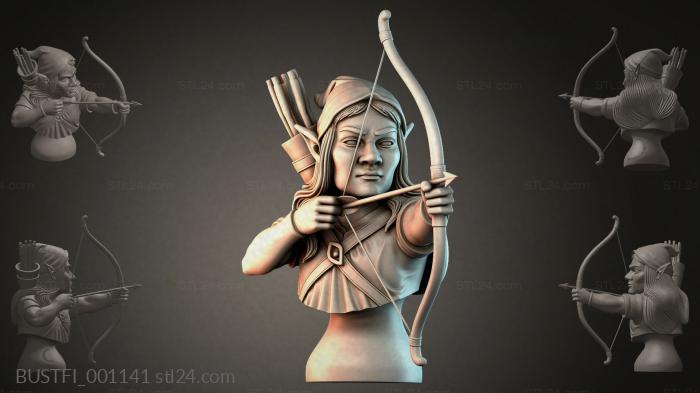 Bust of an Elf Archer 3d STL model